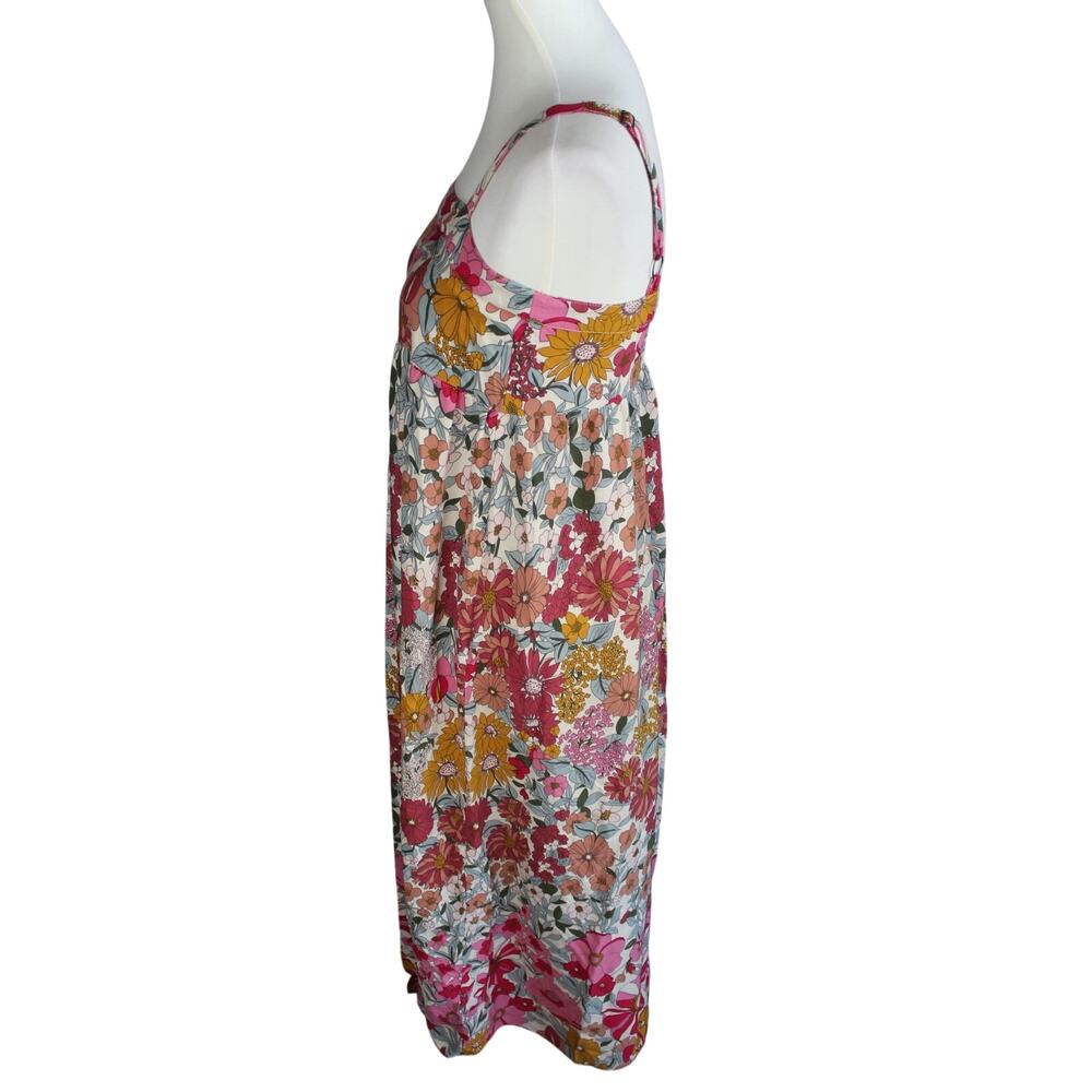 Natural Life Midi Dress Womens Small Pink Floral Sundress Boho Cottage Summer - Picture 5 of 10